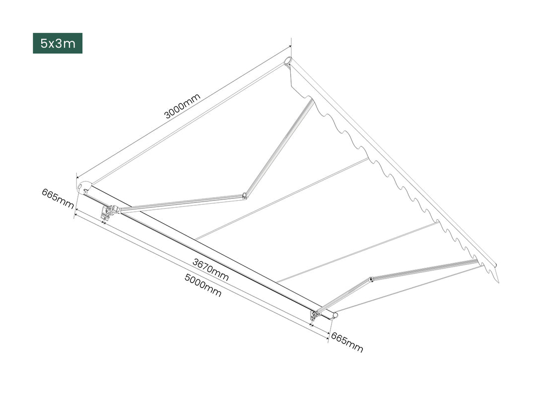 Etna Half Cassette Motorised Retractable Awning(valance removable)