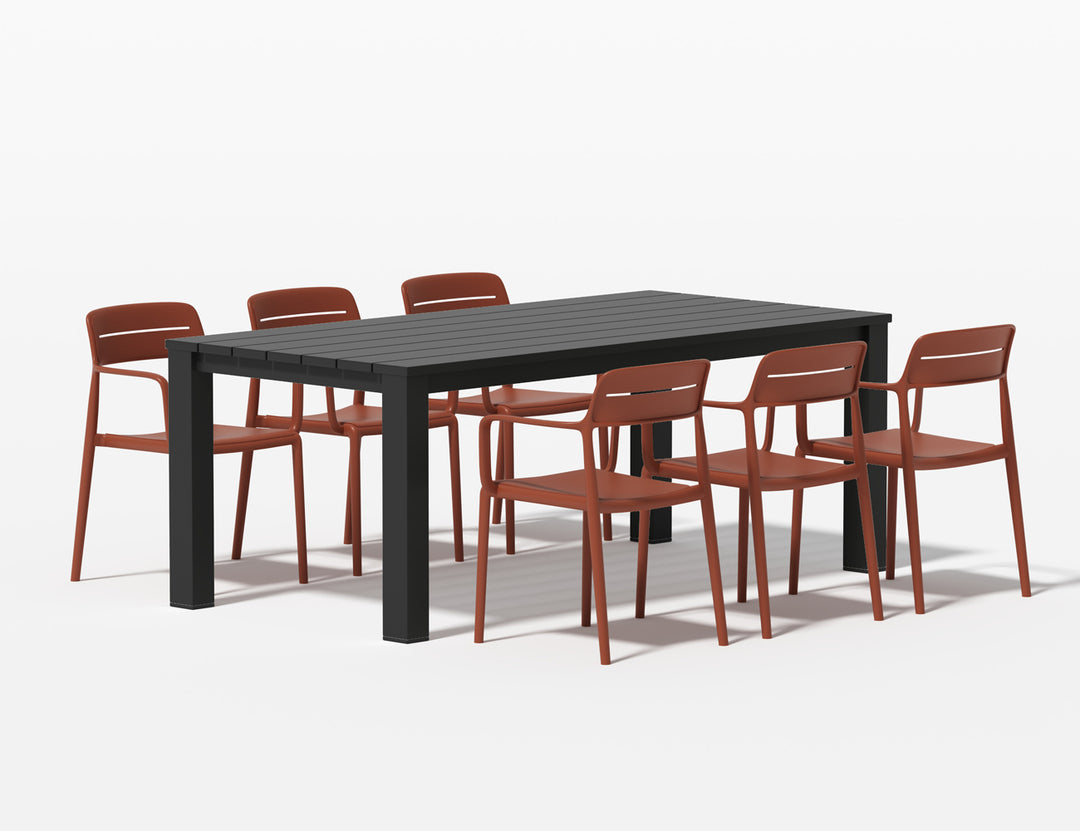 Ficus Table With Aha Chairs 7-Piece Outdoor Dining Set