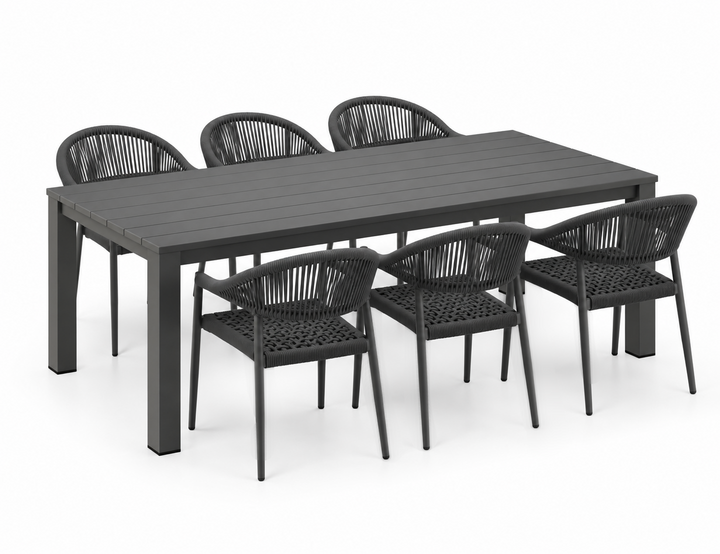 Ficus Table With Magpie Chairs 7-Piece Dining Set