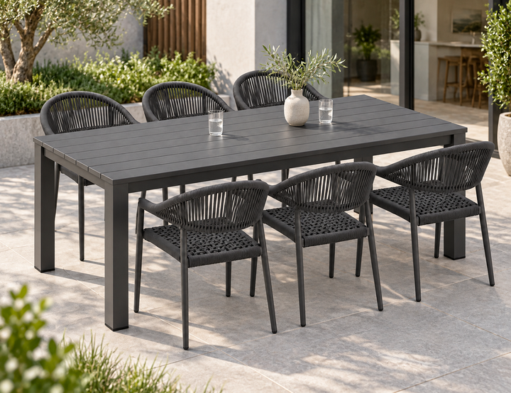 Ficus Table With Magpie Chairs 7-Piece Dining Set