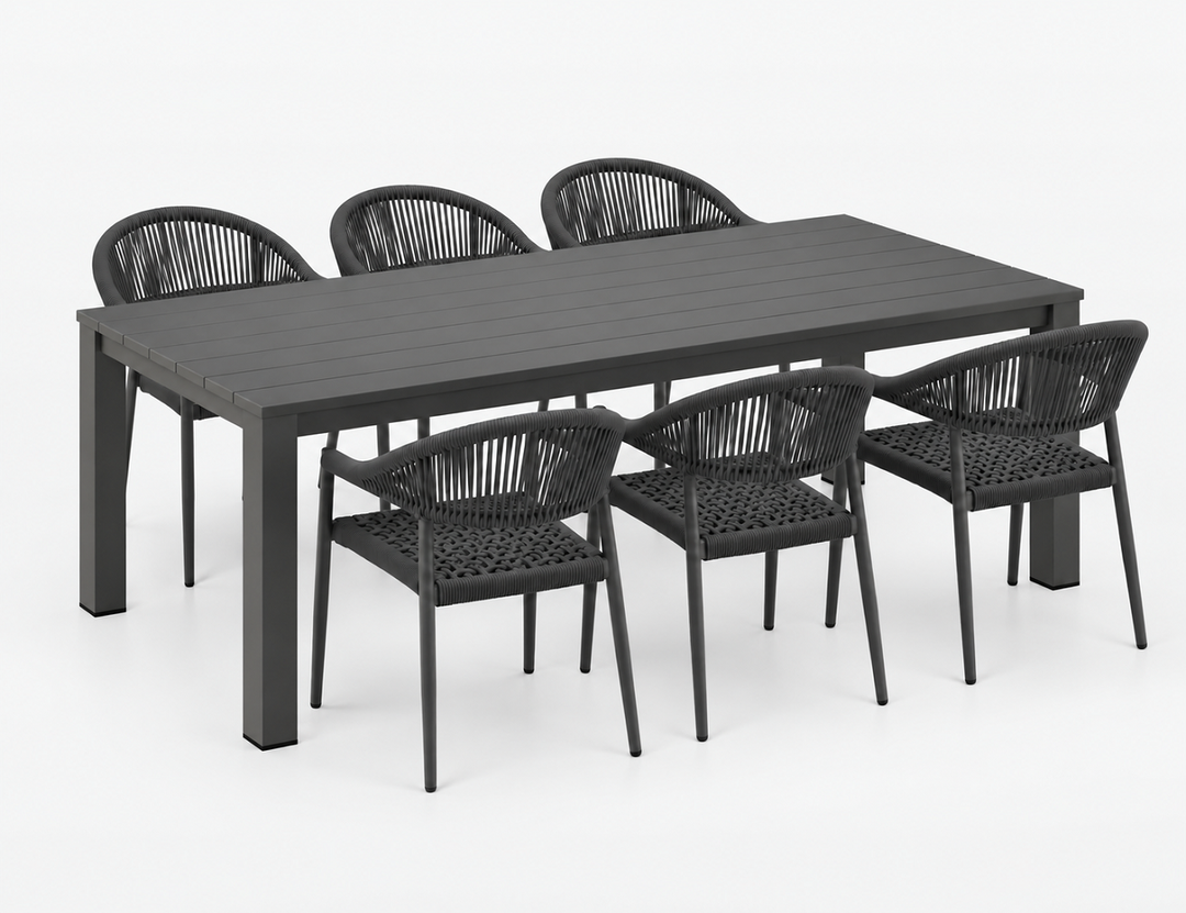 Ficus Table With Magpie Chairs 7-Piece Dining Set
