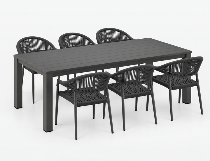 Ficus Table With Magpie Chairs 7-Piece Dining Set