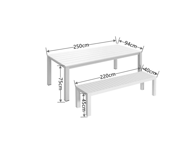 Ficus Outdoor Dining Table Dining Set - 2PCS