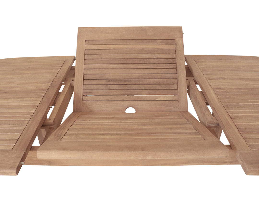 Fletcher Oval Teak Outdoor Extension Dining Table – 180–240cm