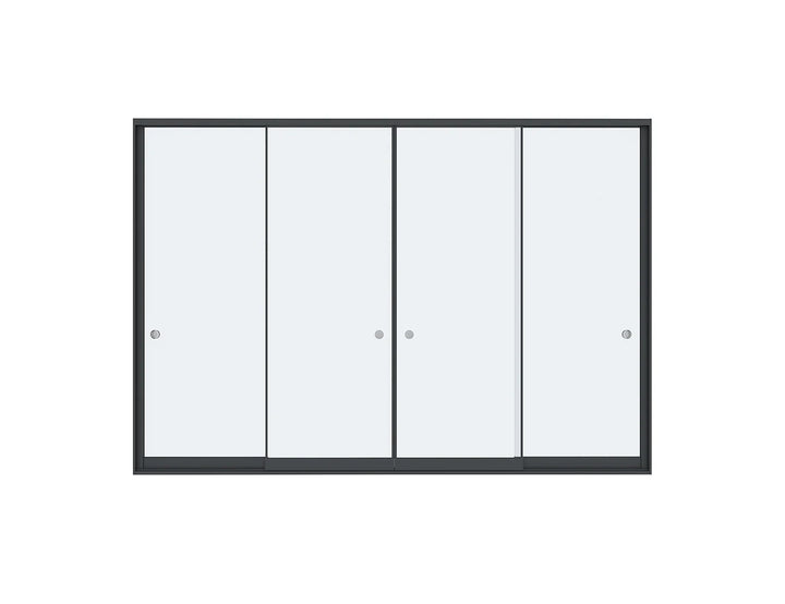 Frameless Glass Sliding door For Mediterranean-SKY Wall Mounted Louvre Roof Pergola