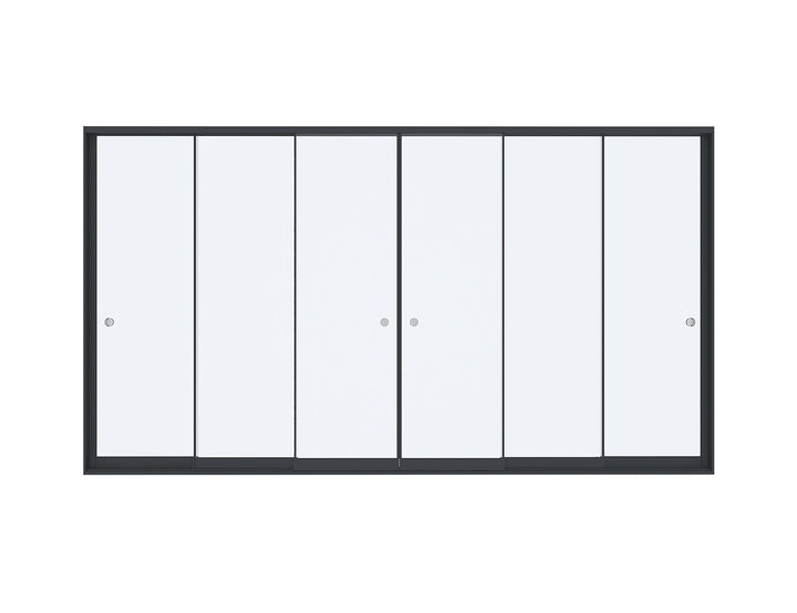 Frameless Glass Sliding door For Mediterranean-SKY Louvre Roof Pergola