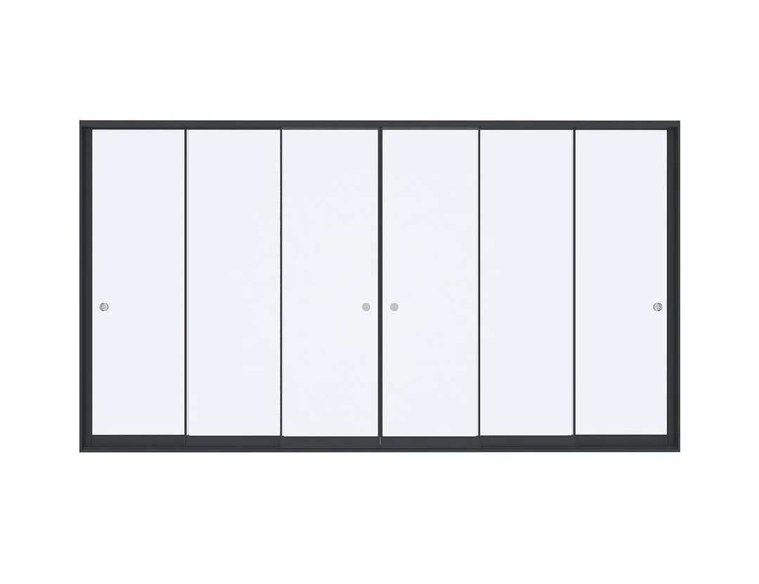 Frameless Glass Sliding door For Mediterranean-SKY Wall Mounted Louvre Roof Pergola