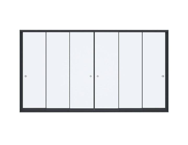 Frameless Glass Sliding door For Mediterranean-SKY Wall Mounted Louvre Roof Pergola