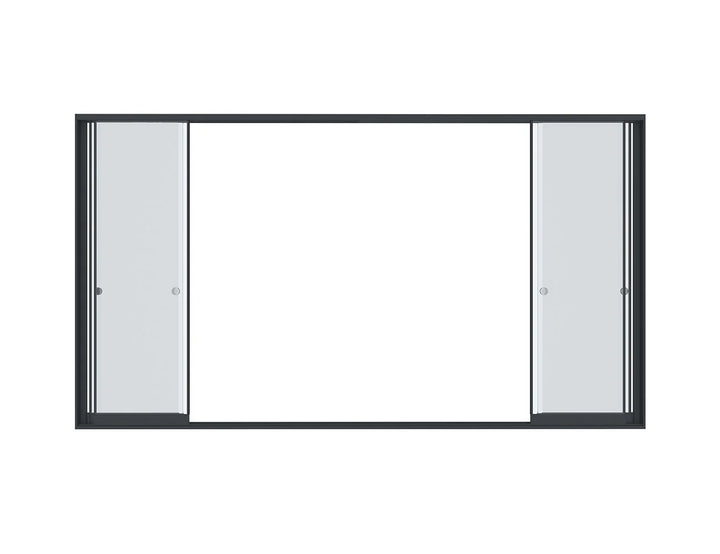 Frameless Glass Sliding door For Mediterranean-SKY Wall Mounted Louvre Roof Pergola