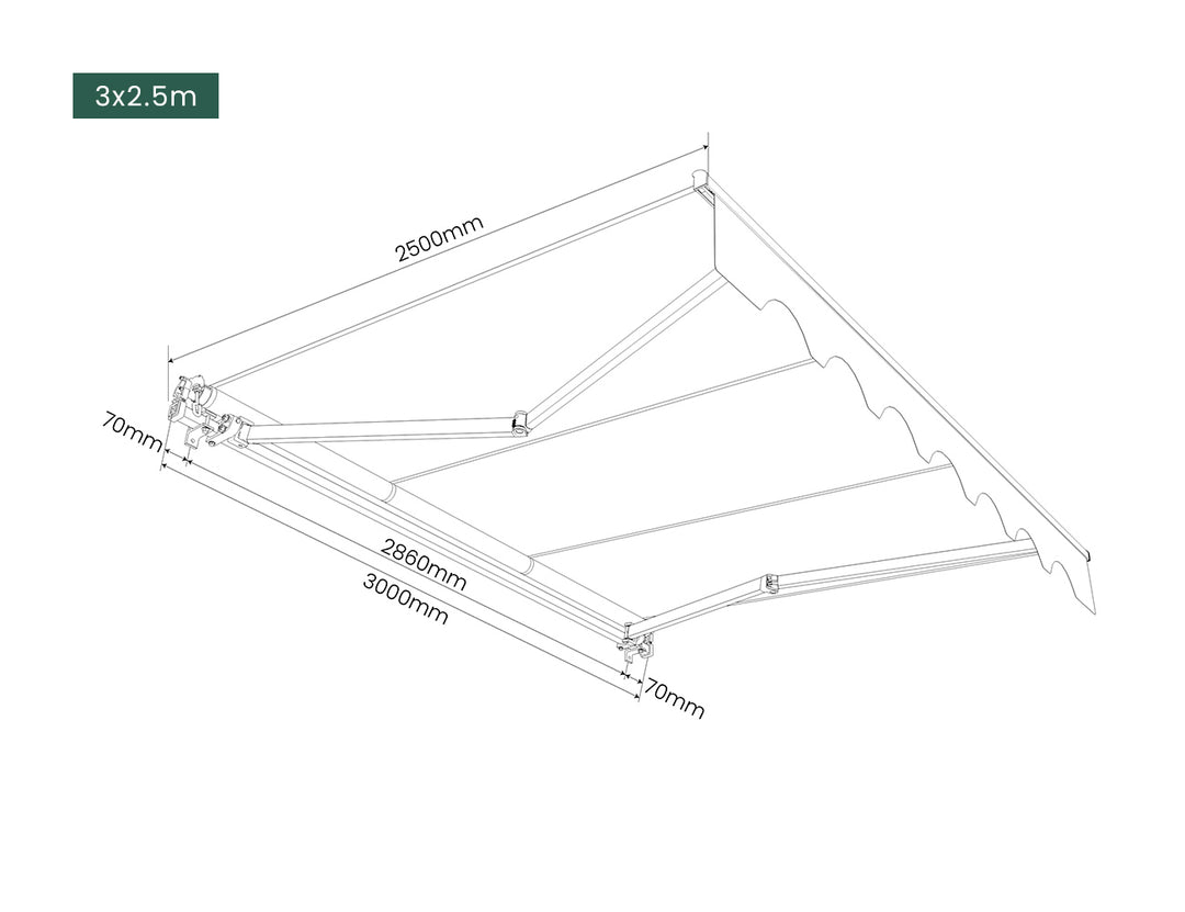 Fuji Manual Retractable Awning (valance removable)