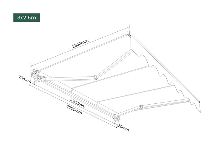 Fuji Manual Retractable Awning (valance removable)