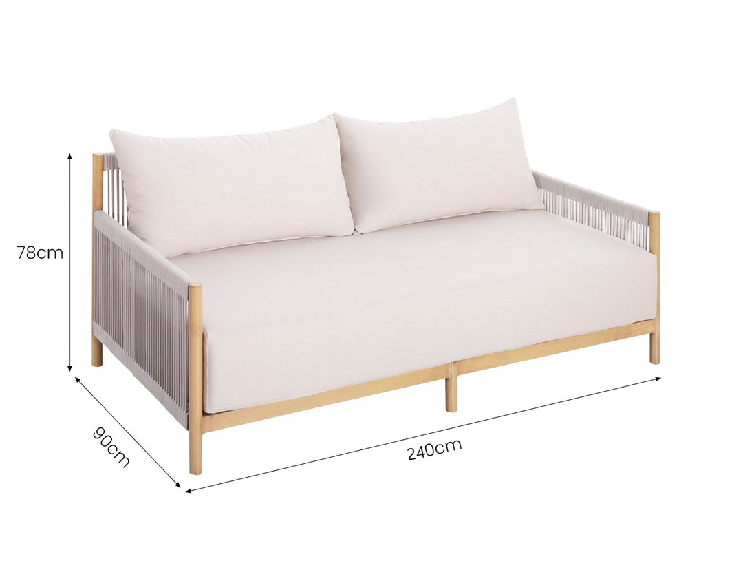 Goldfinch Aluminium and Rope 3 seater sofa