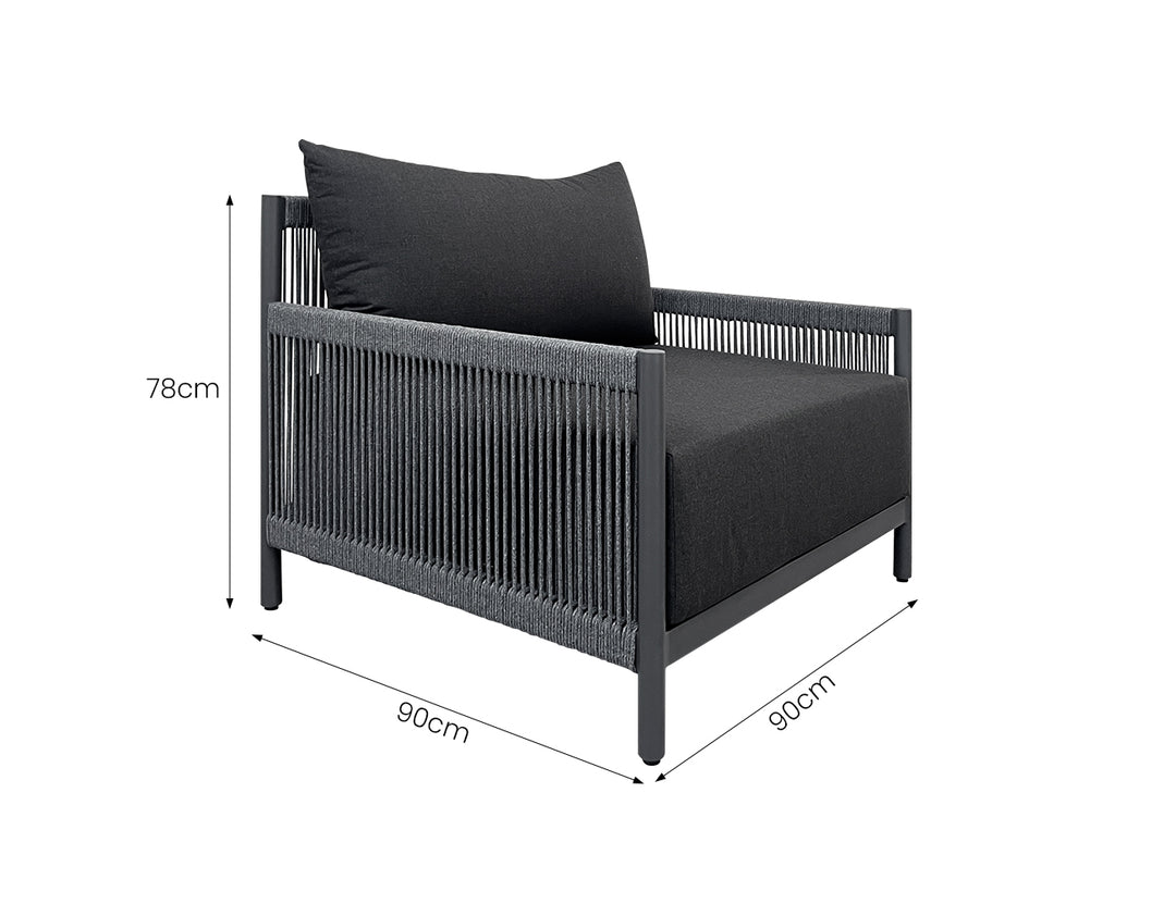 Goldfinch  Aluminium and Rope Club Chair