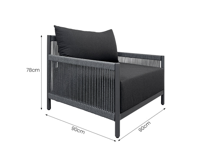 Goldfinch  Aluminium and Rope Club Chair