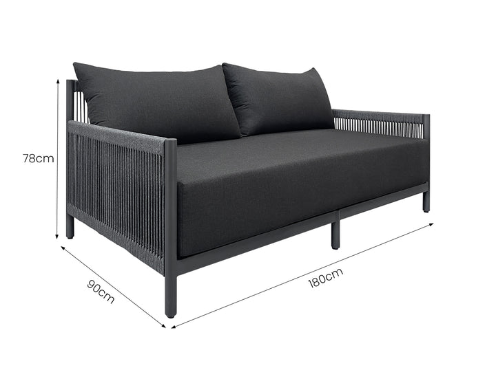 Goldfinch Aluminium and Rope Loveseat