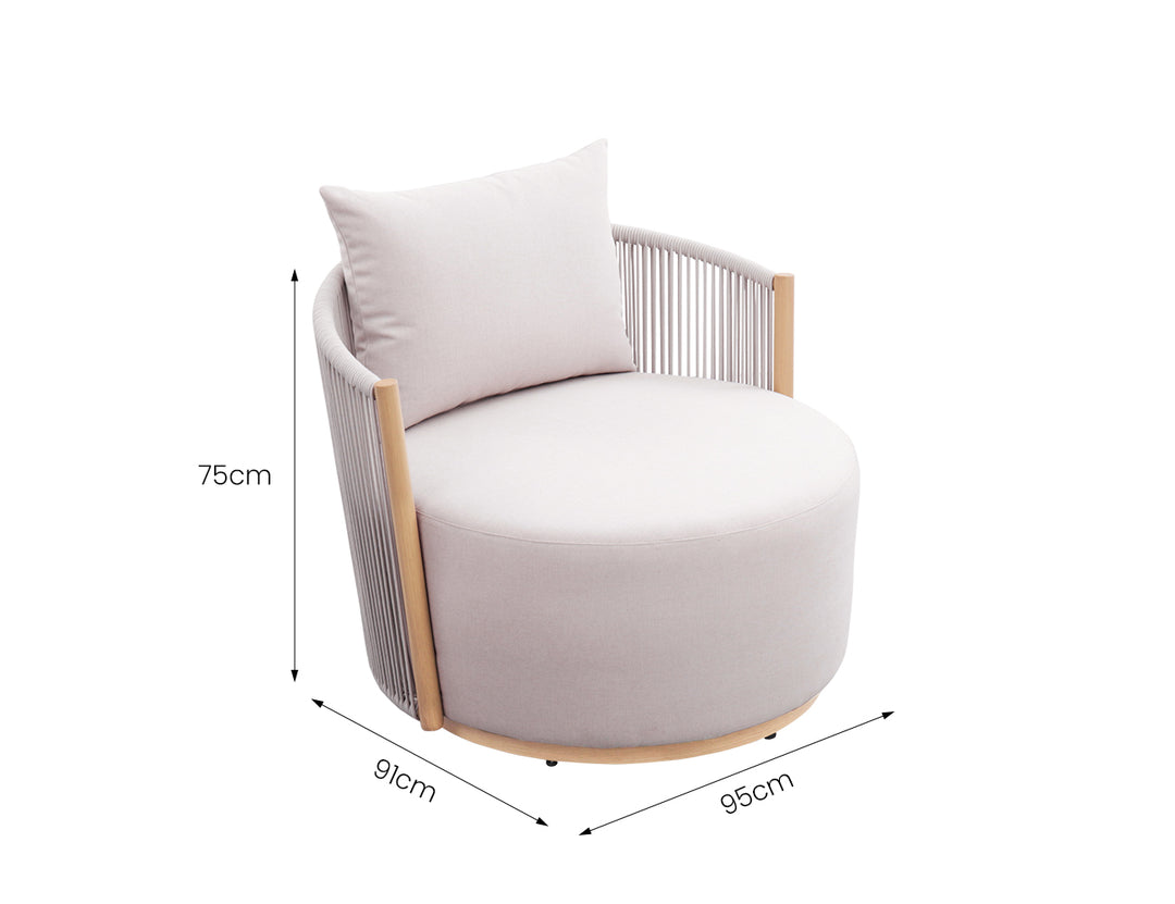 Goldfinch Aluminium and Rope Swivel Chair