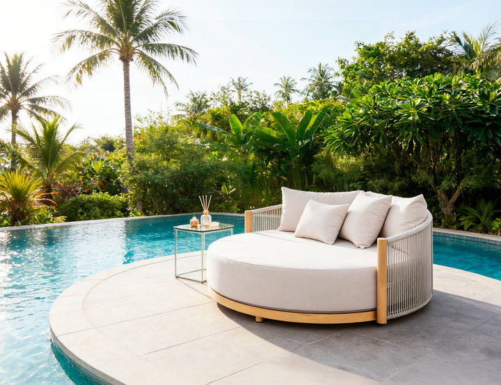 Goldfinch Outdoor Aluminium and Rope Round Daybed