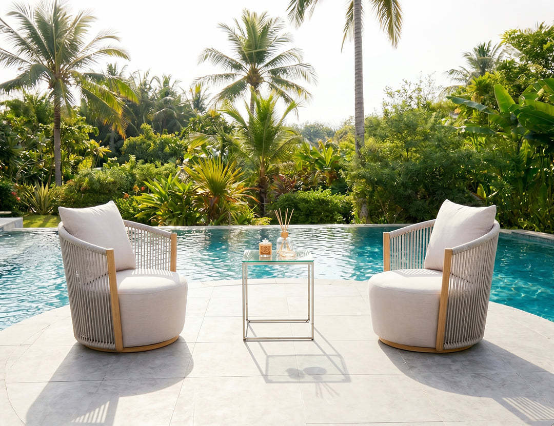 Goldfinch Aluminium and Rope Swivel Chair