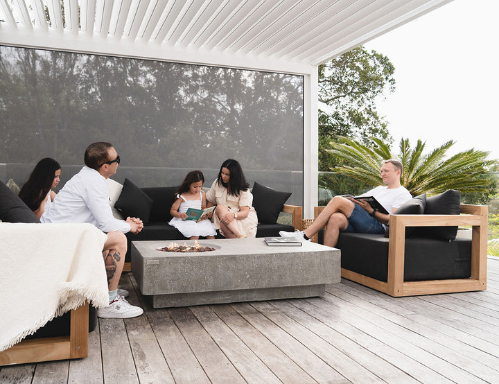 Ibis Outdoor Teak Sofa Sectional Loveseat Set  - 3pcs