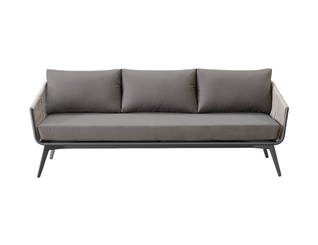 Kereru Aluminium and Rope Outdoor 3 Seater Sofa