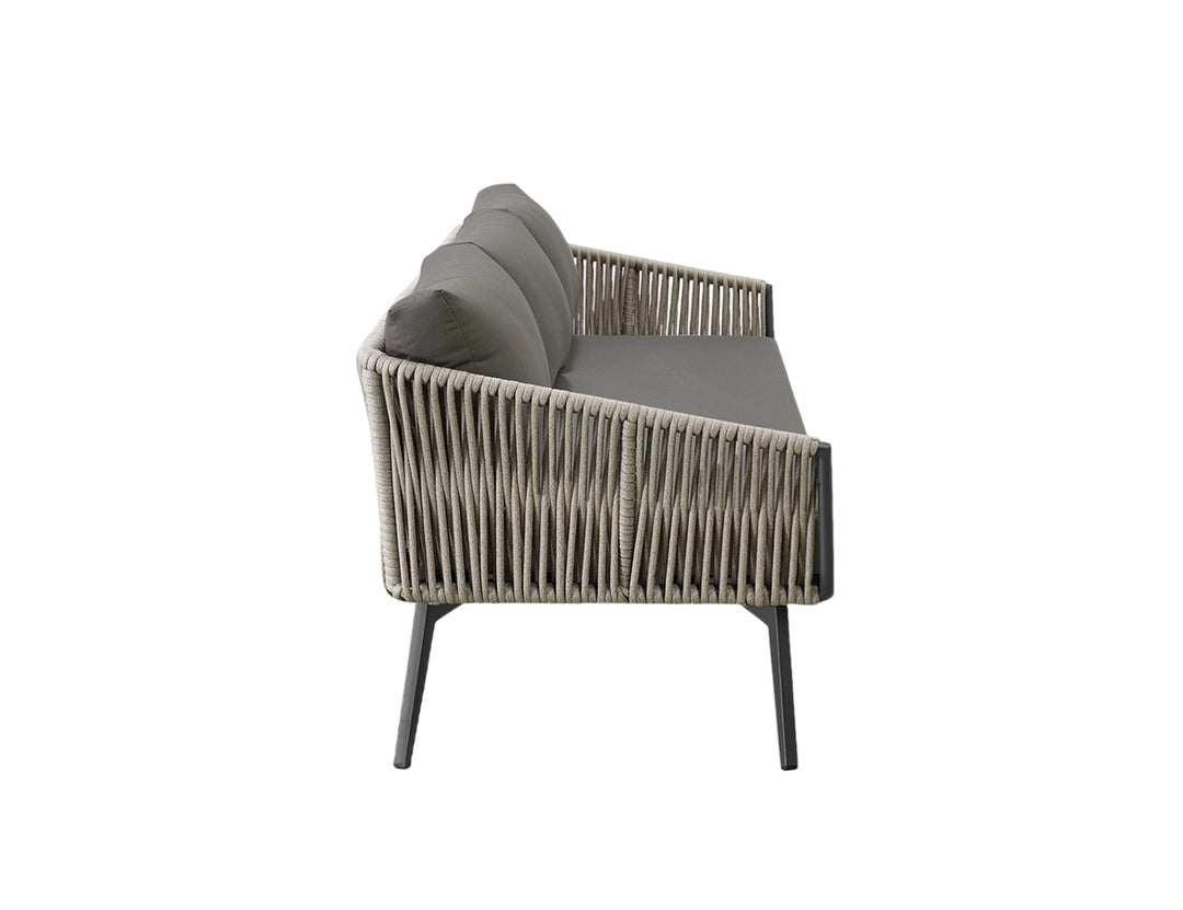 Kereru Aluminium and Rope Outdoor 3 Seater Sofa