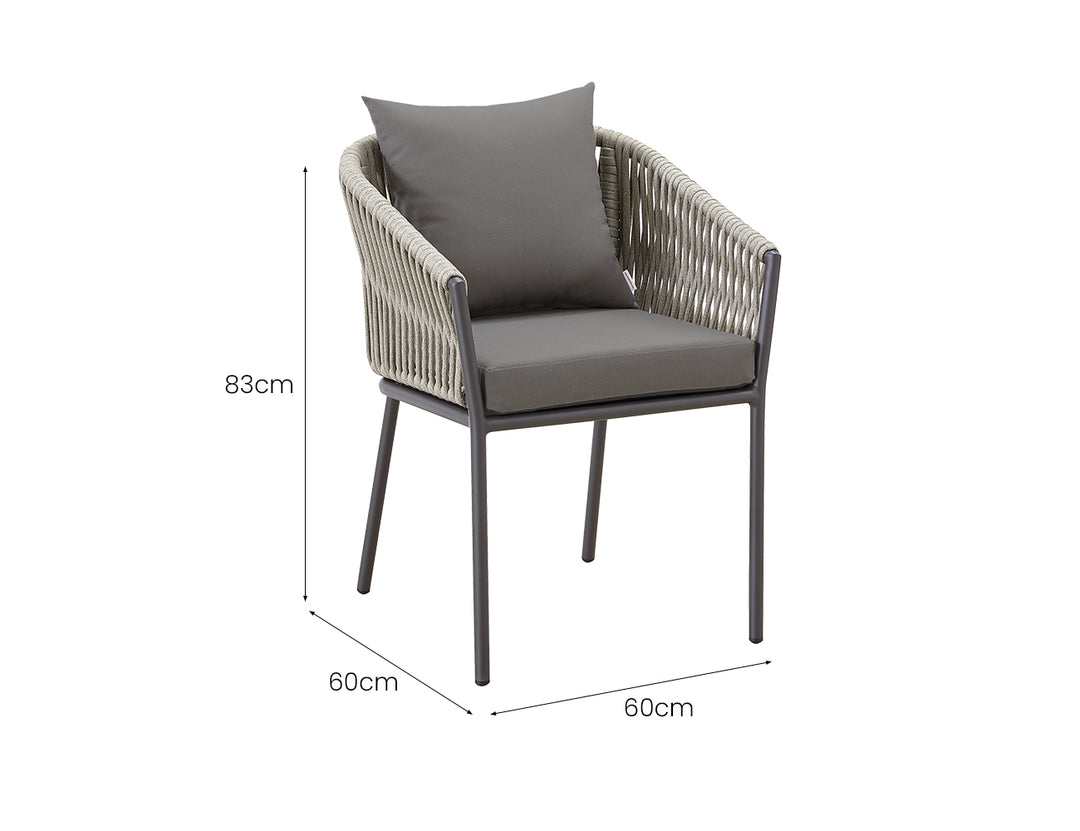 Kereru Aluminium and Rope Outdoor Dining Chair