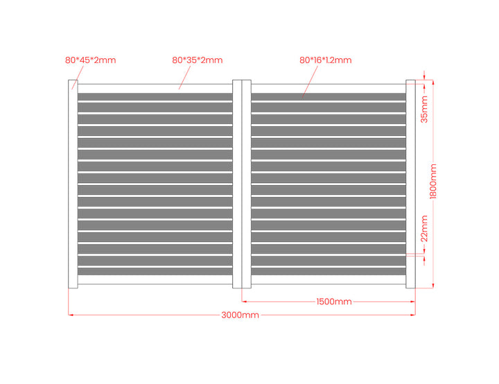 Lincoln Aluminium Privacy Slat Gate