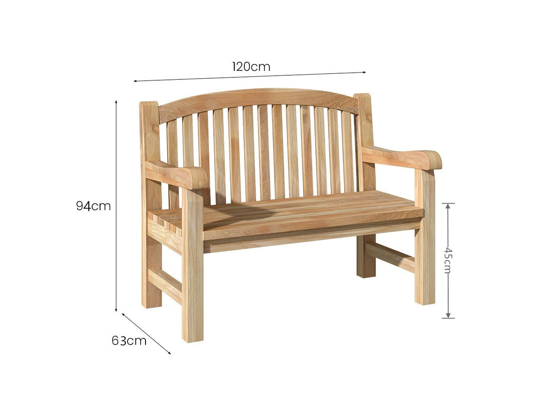 Linden A-Grade Teak Garden Bench