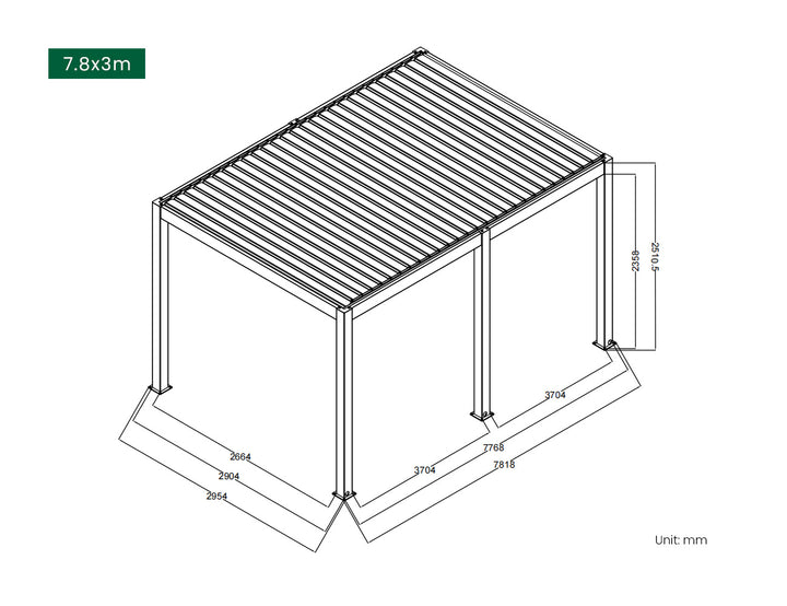 Little Oneroa Manual Freestanding Louvre Roof Aluminium Pergola