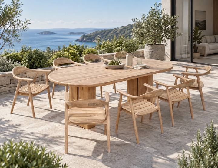 Macaw Teak Dining Set - 9PCS