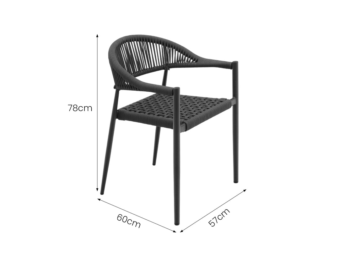 Magpie Aluminium And Rope Dining Chair