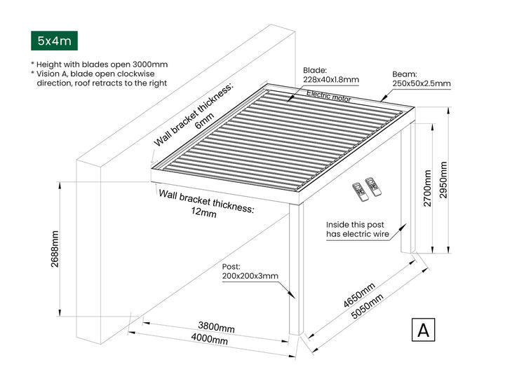 Mediterranean-SKY Motorised Wall Mounted Retractable Louvre Roof System