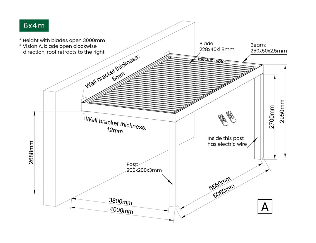 Mediterranean-SKY Motorised Wall Mounted Retractable Louvre Roof System