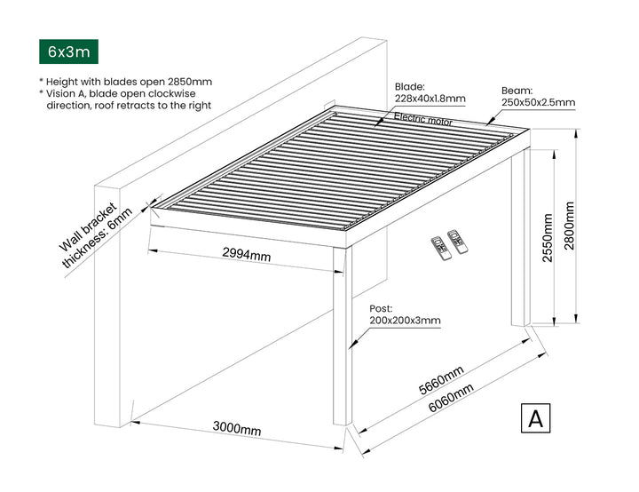 Mediterranean-SKY Motorised Wall Mounted Retractable Louvre Roof System