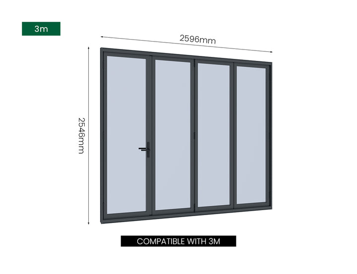 Bifold Glass Door For Mediterranean-SKY Pergola