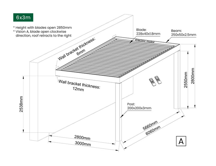 Mediterranean-SKY Motorised Wall Mounted Retractable Louvre Roof System