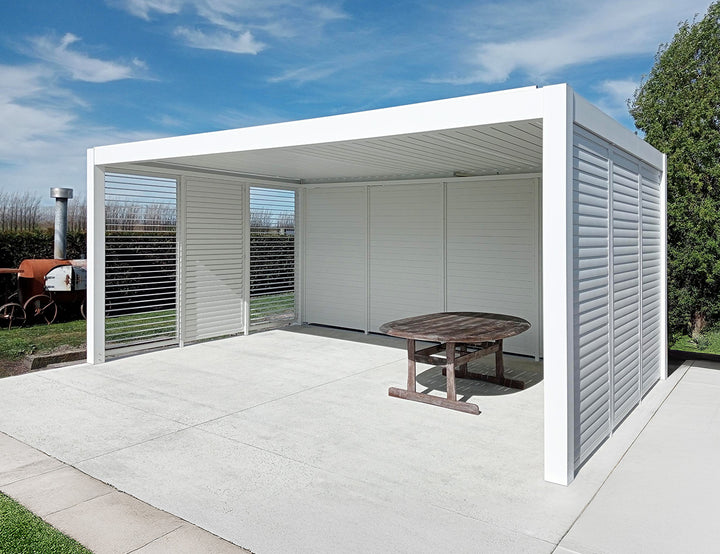 Mediterranean SKY Pergola Tongue and Groove Privacy Screen