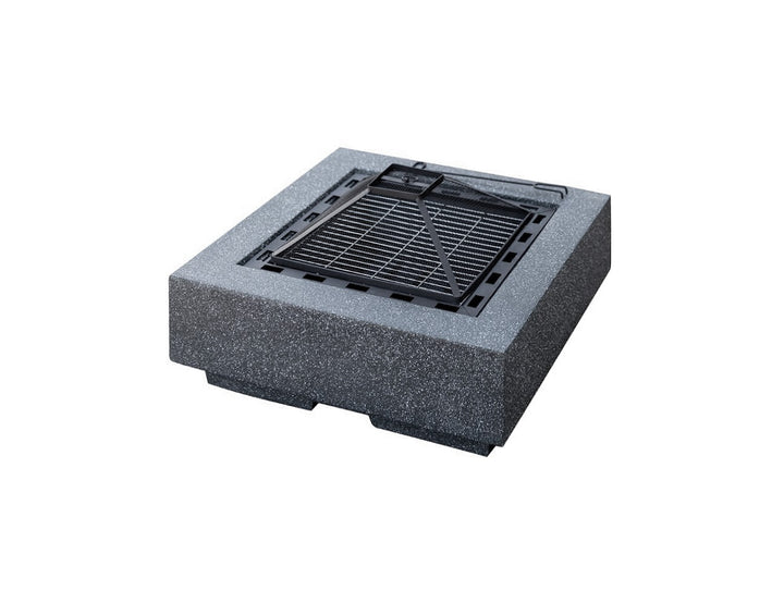 Mgo Square Fire Pit with BBQ Grill Rack, Spark Guard,