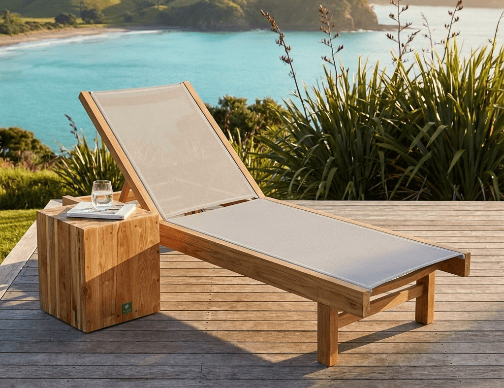 Minnie Teak & Batyline Sun Lounger