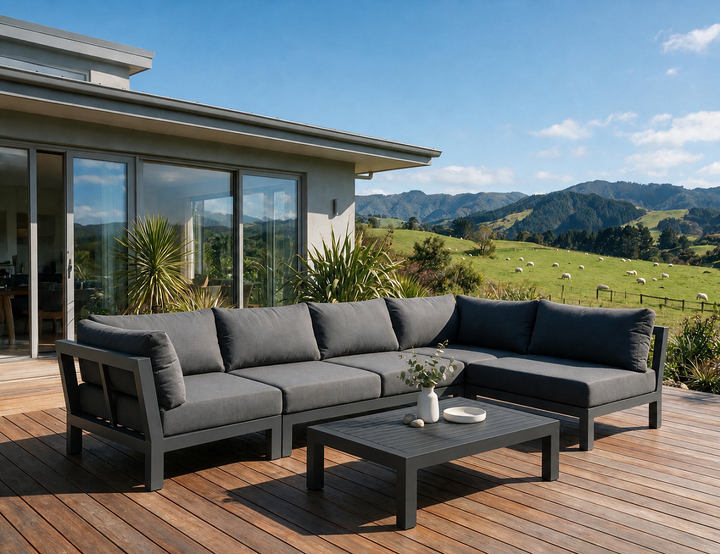 Newport 2.0 Aluminium Outdoor Sofa L Sectional - 5 Seat
