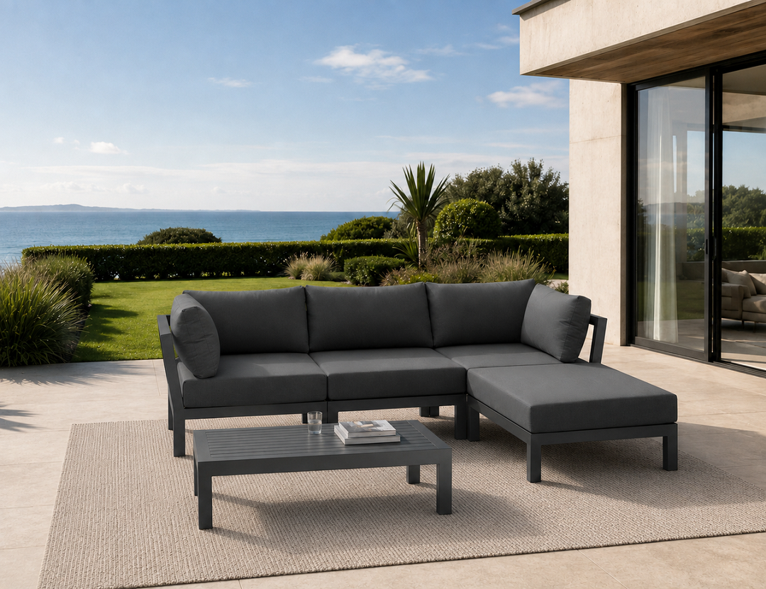 Newport 2.0 Aluminium Outdoor Sofa With Ottoman - 4 Seat