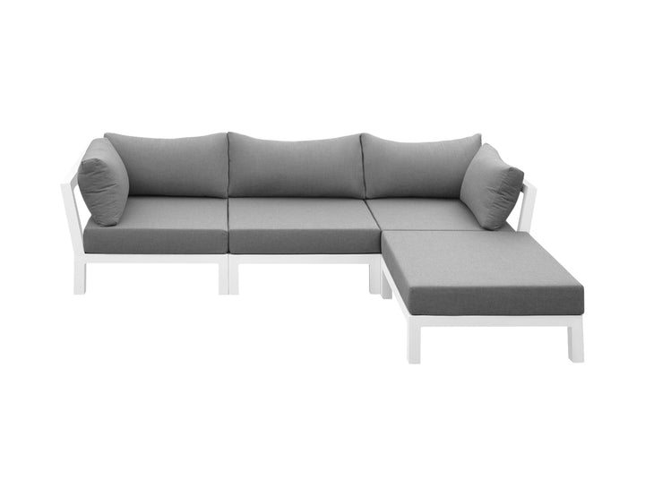 Newport 2.0 Aluminium Outdoor Sofa With Ottoman - 4 Seat