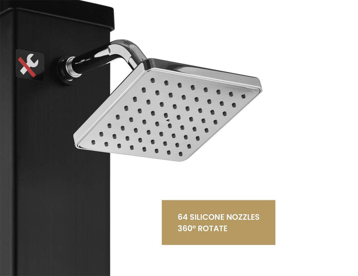 Modern Freestanding Outdoor Shower - Solar Heated - 40L