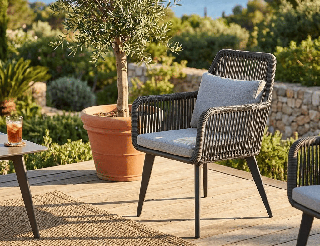 Falcon Aluminium And Rope Outdoor Dining Chair