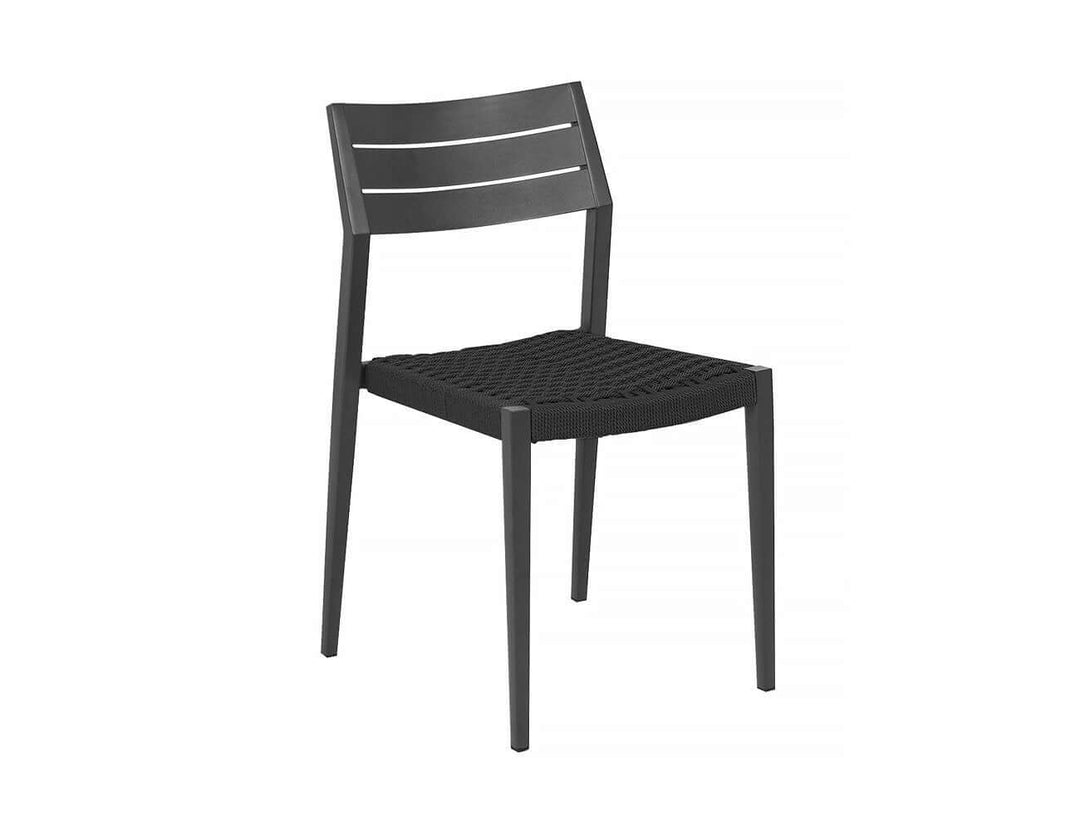 Passerine 2.0 Aluminium and Rope Outdoor Dining Chair, Colour: Dark Grey,