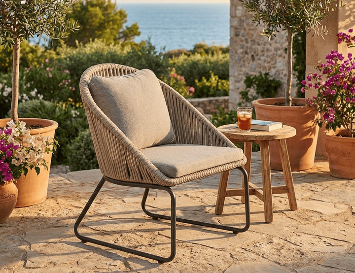 Rifleman 2.0 Aluminium And Rope Outdoor Patio Dining Chair