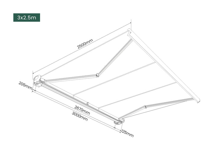 Rainier Full Cassette Motorised Retractable Awning