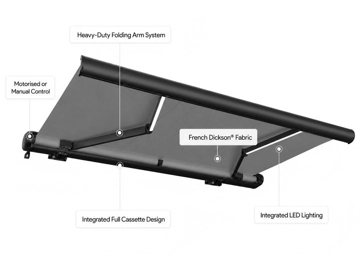 Rainier Full Cassette Motorised Retractable Awning