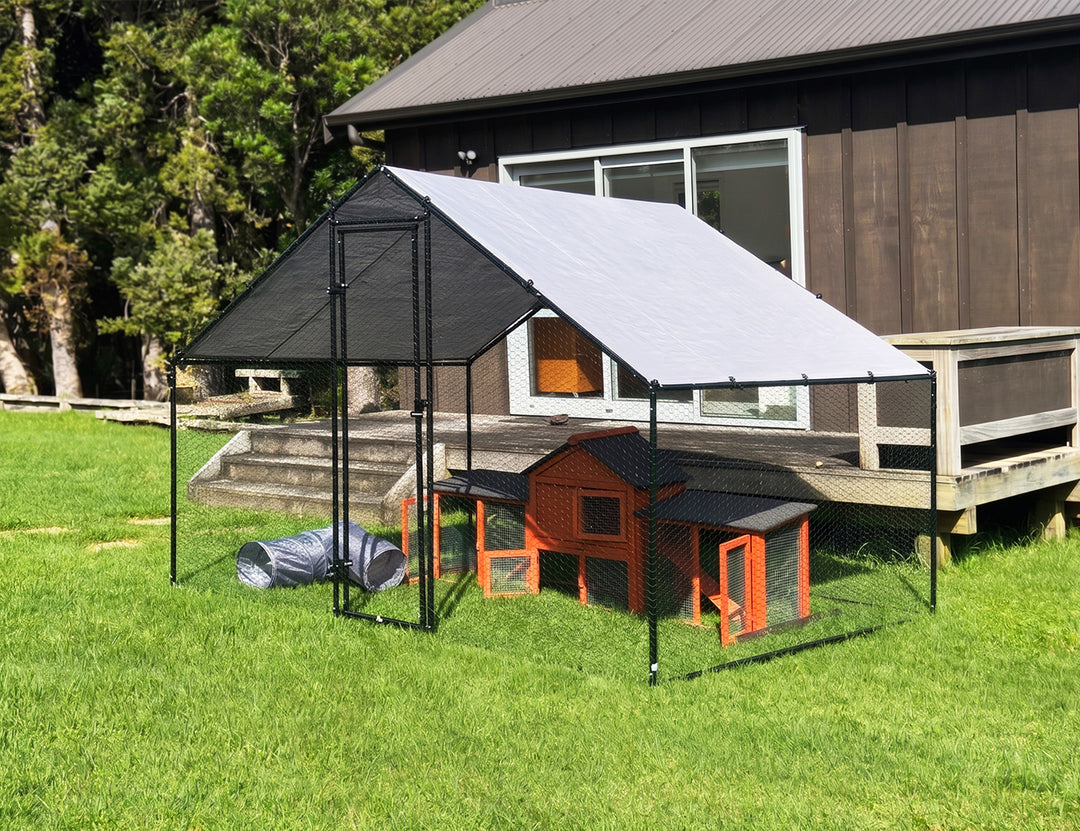 Walk-In Chicken Coop Run with UV Cover - 300x200x200cm