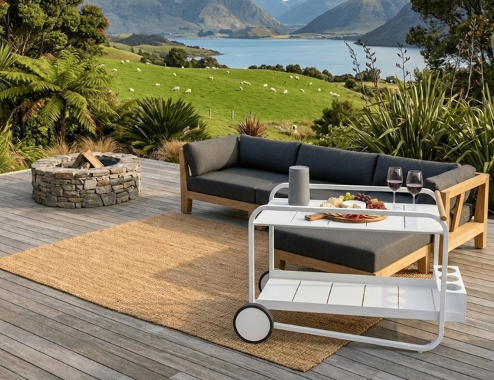 Outdoor Aluminium Mobile Sideboard Console– 120 x 50 x 60cm